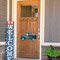 Interchangeable Welcome Sign Summer Truck Decor Seasonal Door Signs with 12 Holiday Icons (Blue)